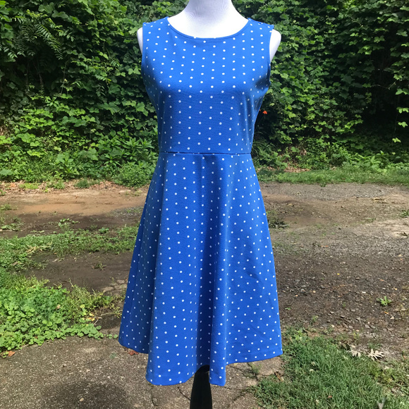Talbots Dresses & Skirts - K Polka Dot Dress Fit and Flare Sleeveless Stretch